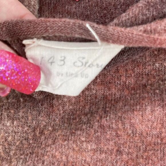 Tie Dye Sweatshirt Boat Neck Red Cozy Inside Out Fuzzy Size M 143 Story Lounge - Picture 5 of 6